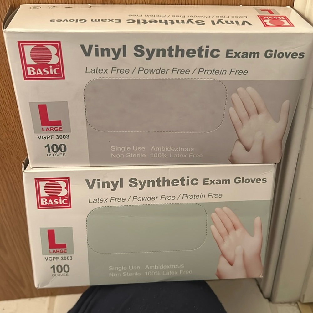 2 Boxes BASIC Synthetic Vinyl Exam Gloves Medical Disposable Latex/Powder Free
